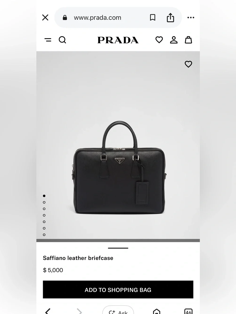 Vintage Authentic Prada Black Saffiano Leather  Briefcase